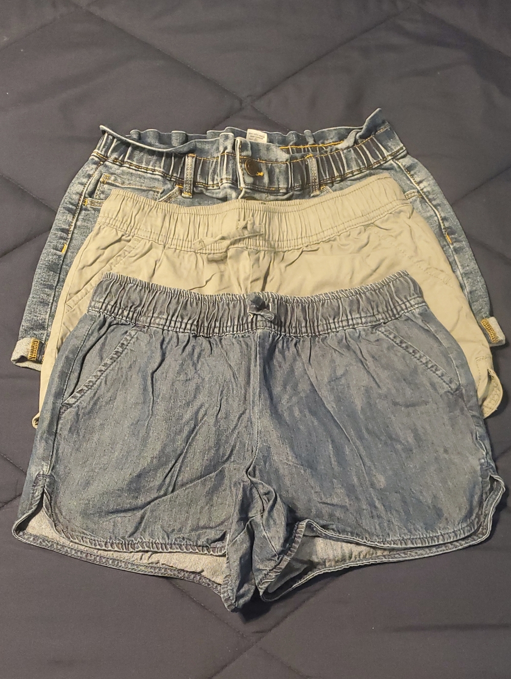 jumping beans Denim and Khaki Casual Elastic-Waist Shorts Set